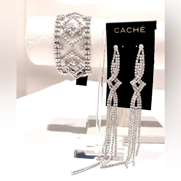 🌟 LAST ONE! 🌟 | CACHE Fancy Silver Wide CZ Delicate Party Bracelet | NWT $78 - Picture 15 of 16